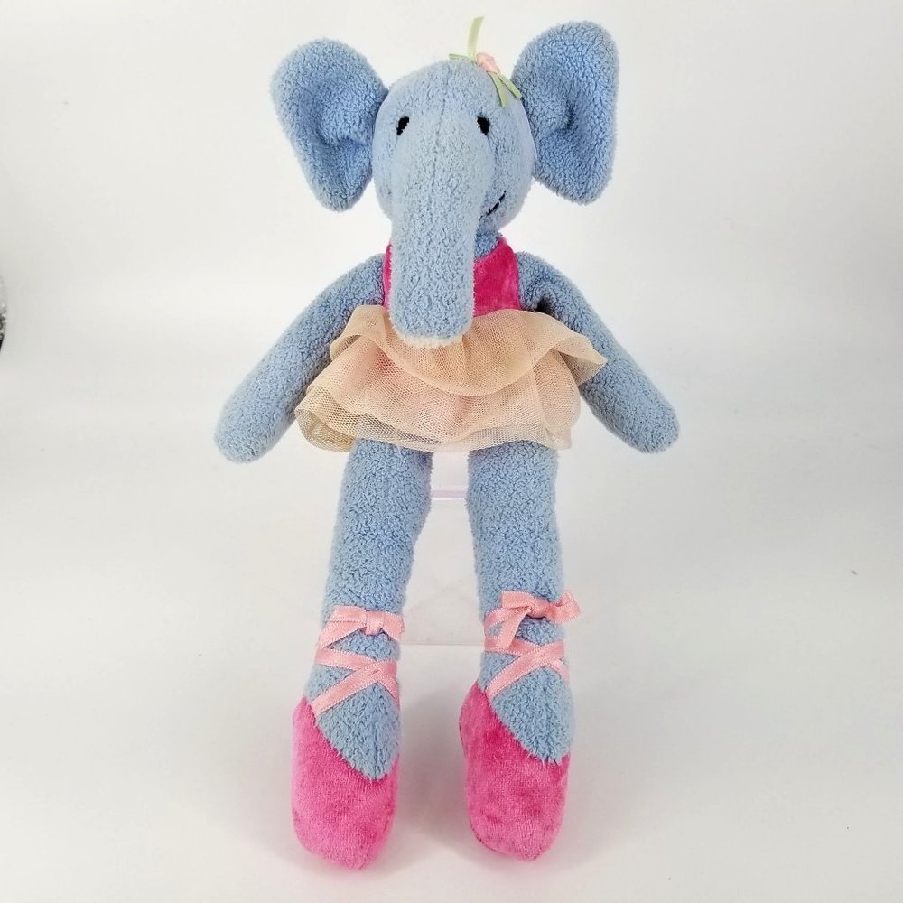 Bestever Plush Stuffed Elephant Ballet Tutu Blue Pink Animal Toy Lovey 12.00"